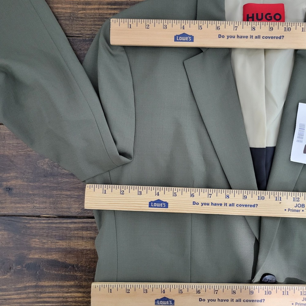 HUGO BOSS Men's Sport Coat Blazer Two Button Olive Wool Blend Super Flex 40R US - Picture 2 of 16